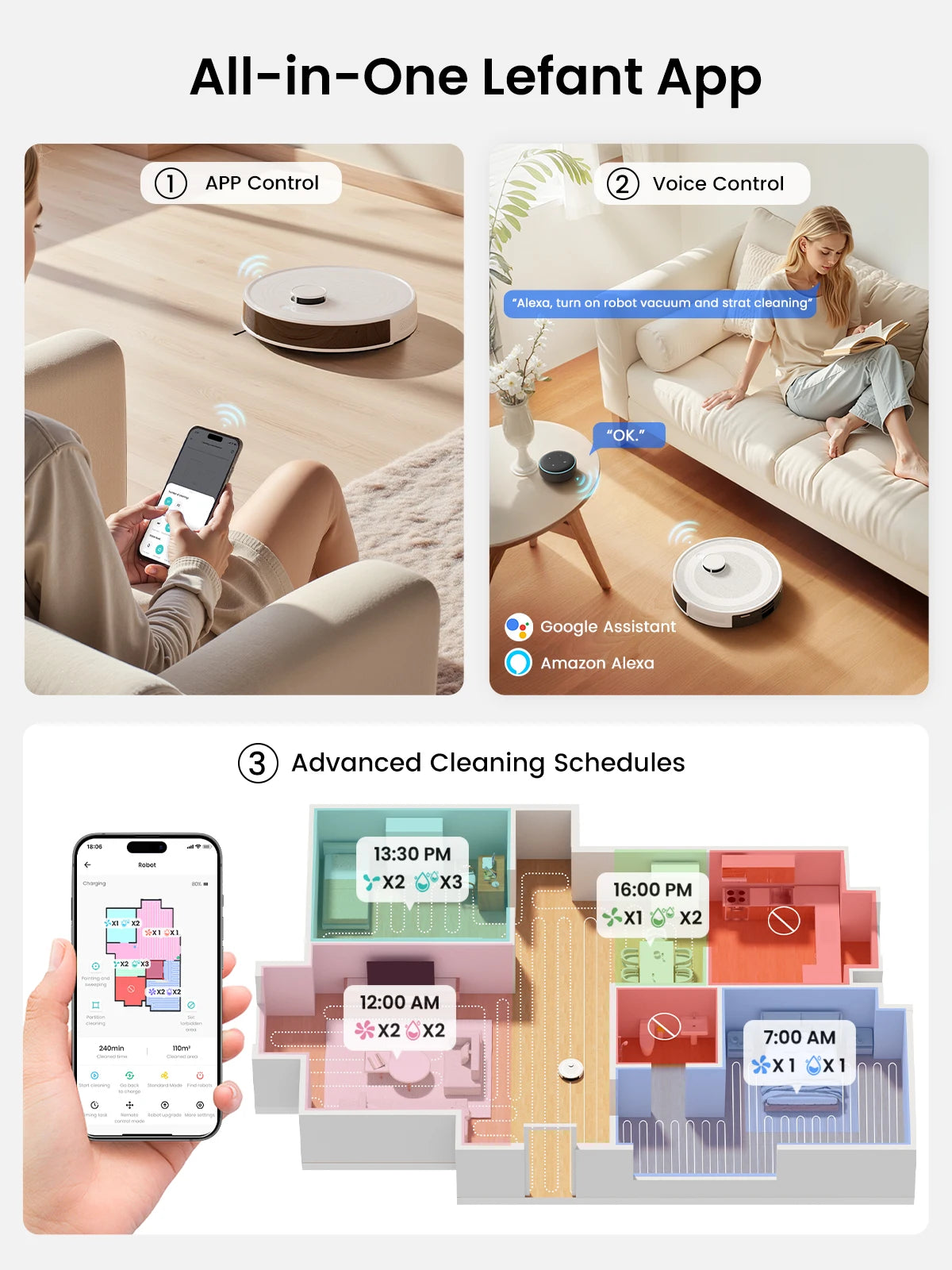 SMART Lefant M2 Pro LDS Robot Vacuum and Mop Combo